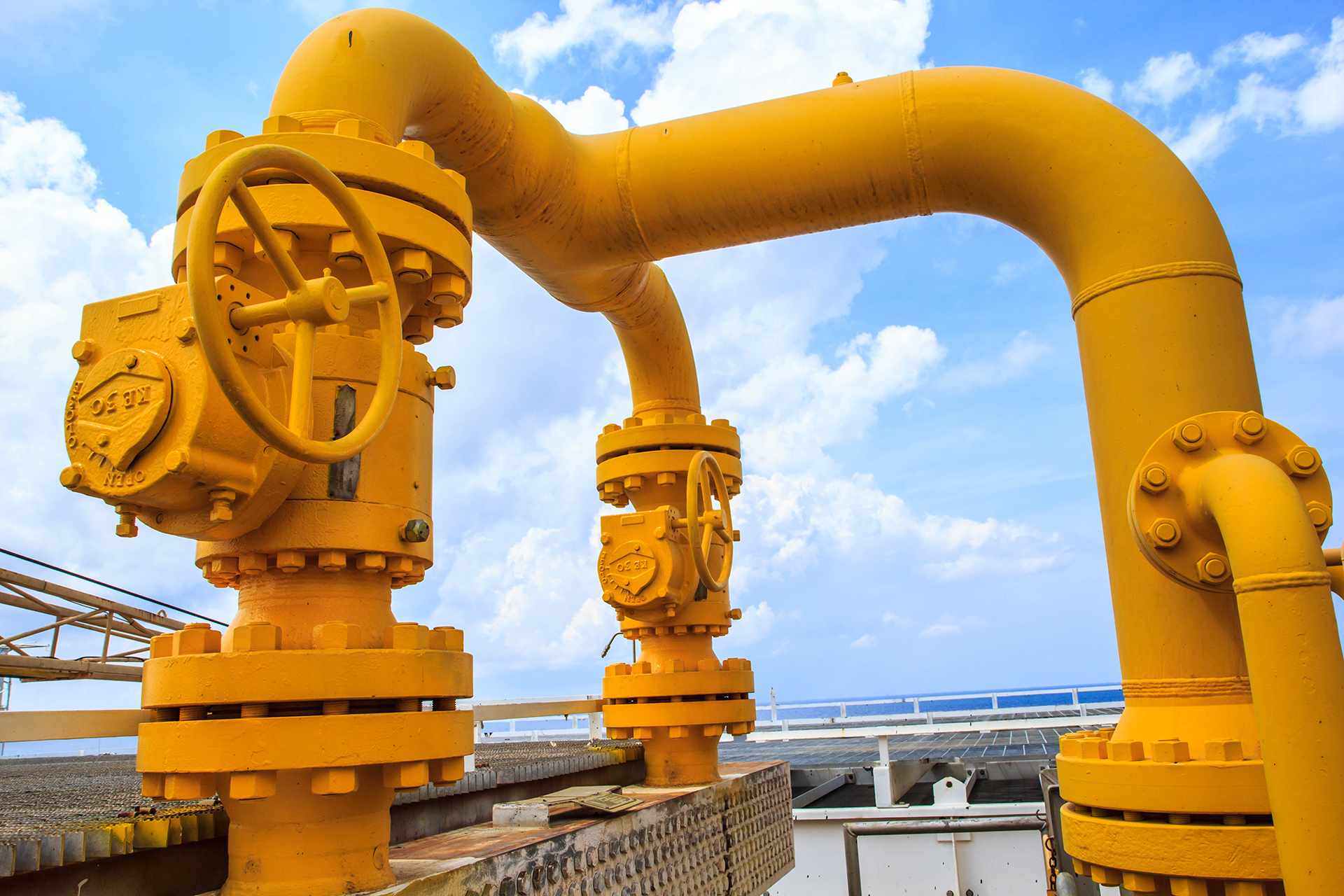 Offshore Industry oil and gas production petroleum pipeline.